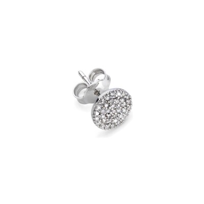 Mono boucle d'oreille Burato Paillettes en or blanc et diamants